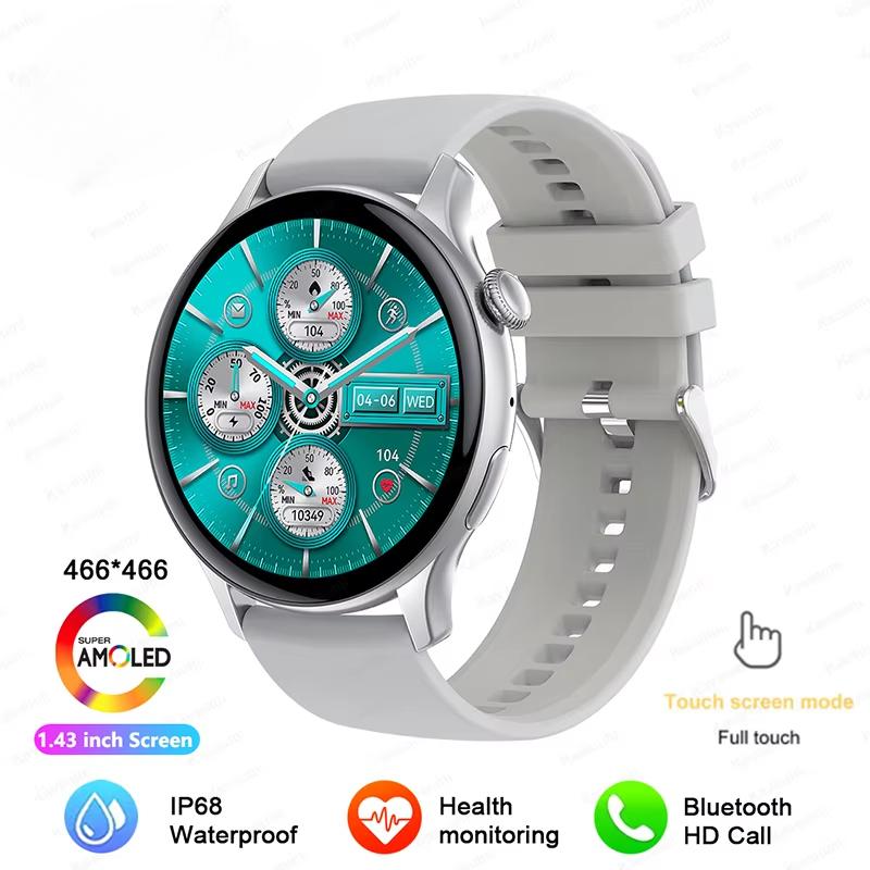 Новые умные часы 2025 года с NFC и GPS для женщин, AMOLED-дисплей с функцией Always on, звонки по BT, монитор сердечного ритма, артериального давления, фитнес-трекер, смарт-часы с HD-экраном 66*466 Silicone belt серебряный Apex Smart Watch