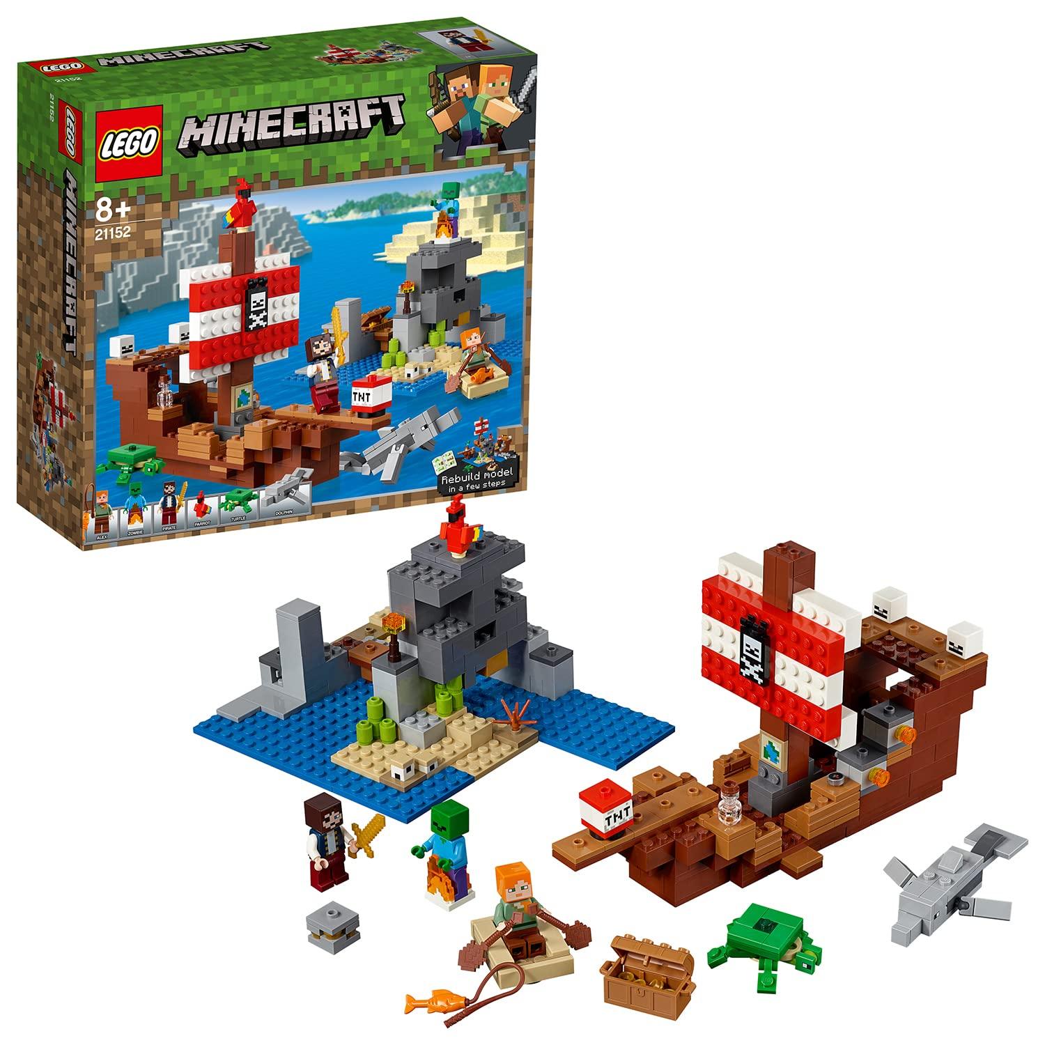 LEGO Minecraft Пиратский корабль Приключения 21152 Игрушка для мальчика blue PITAKITE