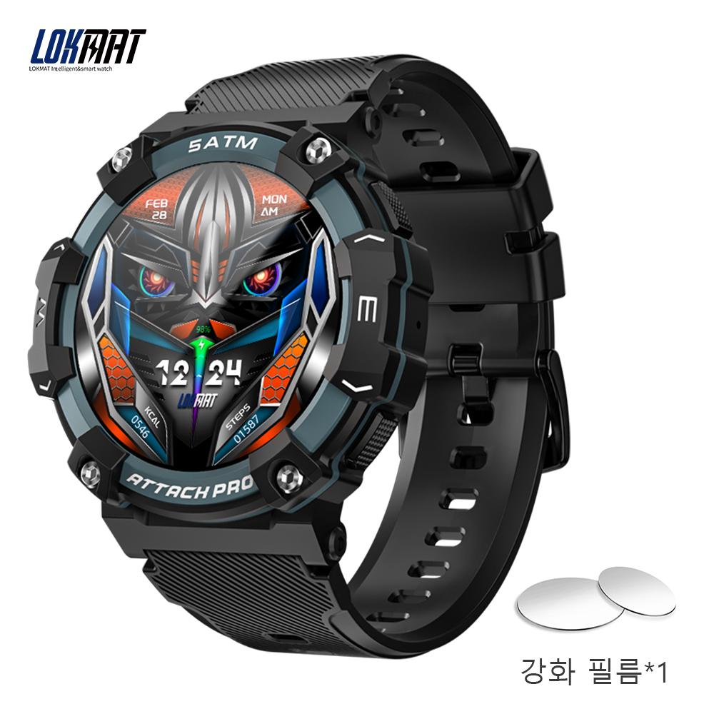 LOKMAT ATTACK 2 PRO Спортивные Смарт-часы Полный круглый сенсорный экран Bluetooth-звонки Фитнес-трекер Смарт-часы Монитор сердечного ритма чёрный
