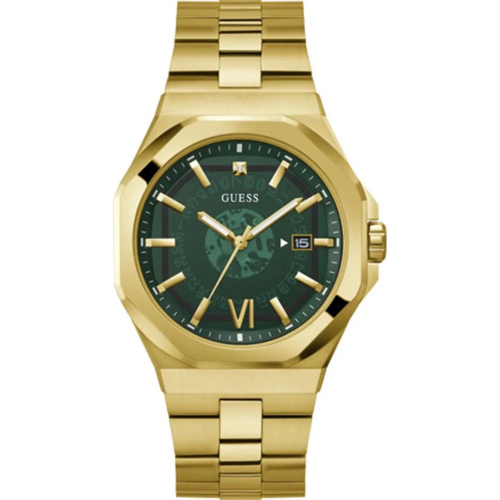 Guess Часы Мужские Кварцевые Dress Gold Нержавеющая Сталь GW0573G2 зелёный