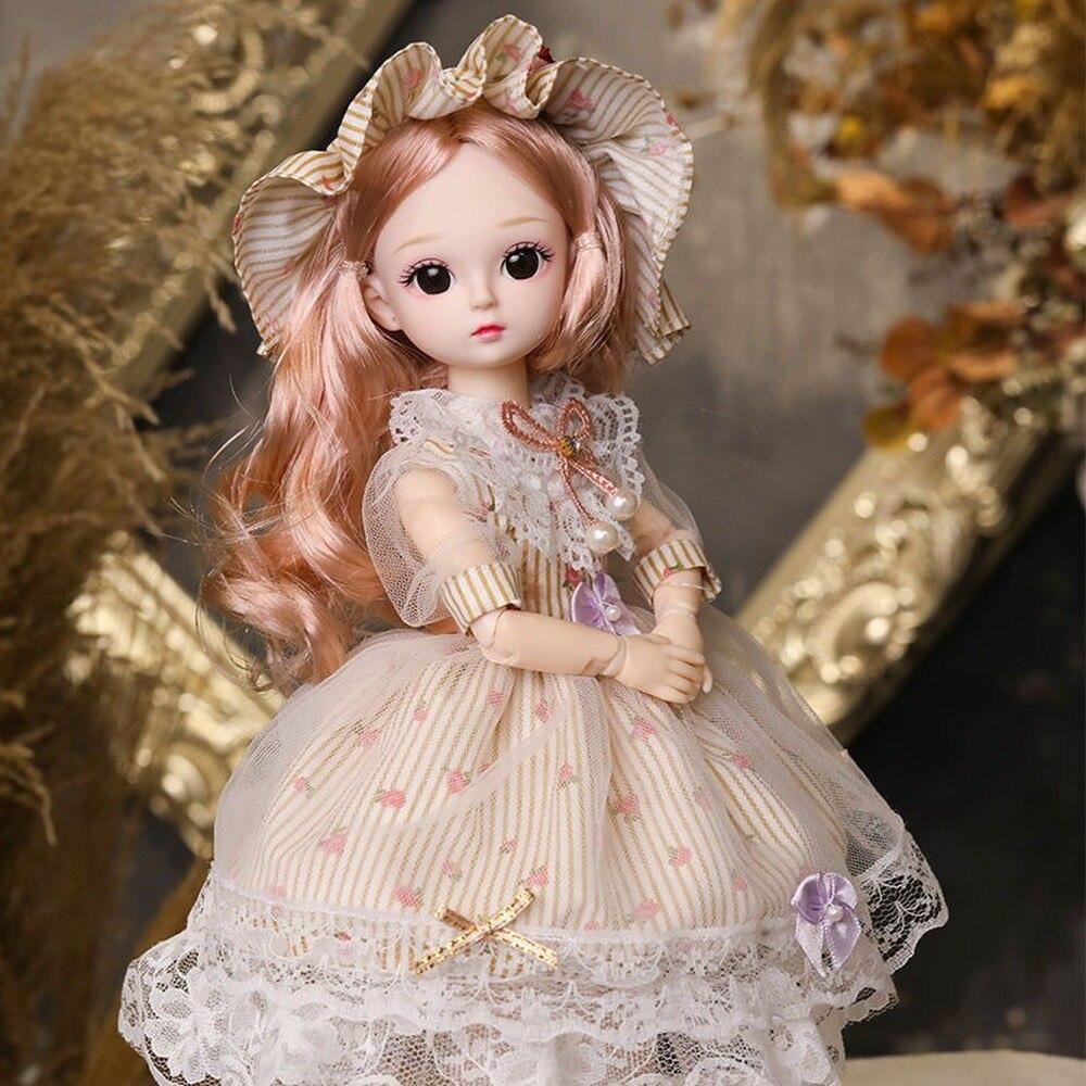 30 см 1/6 BJD кукла, милое платье для маленькой девочки, 21 съемная шарнирная кукла, красивая кукла принцессы для макияжа, модное платье, игрушка «сделай сам», подарок для девочки 30cm gray Jiuke Kids