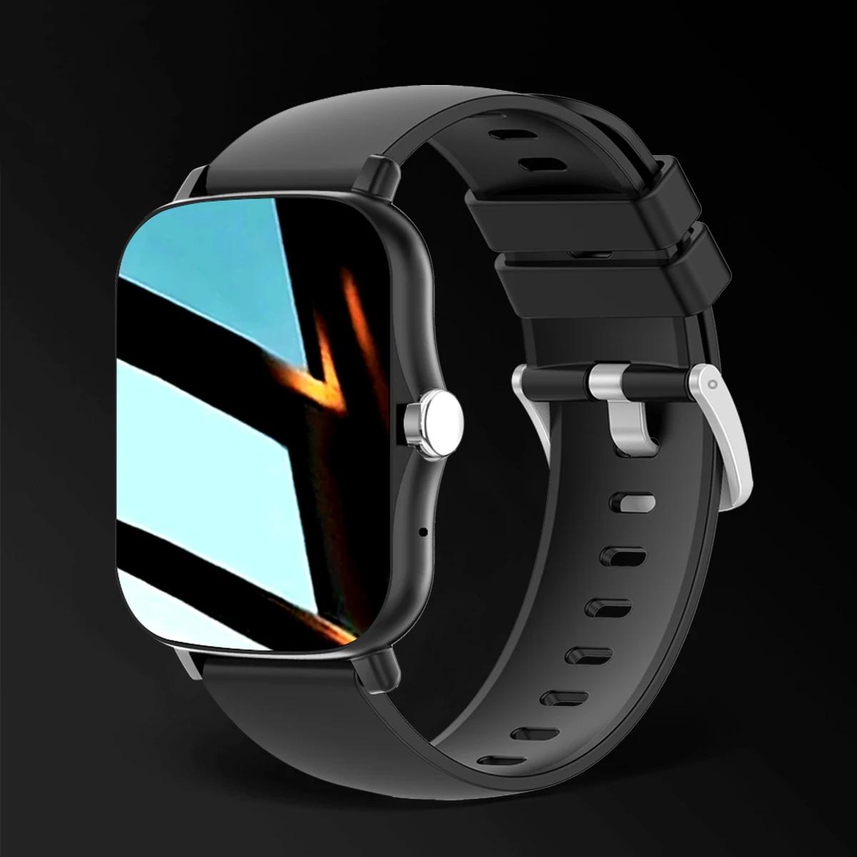 2026 Новые умные часы для мужчин и женщин Подарок для Xiaomi Полностью сенсорный экран Спортивные фитнес-часы BT-звонки Цифровые умные часы Наручные часы silicone чёрный ElectronicsHome
