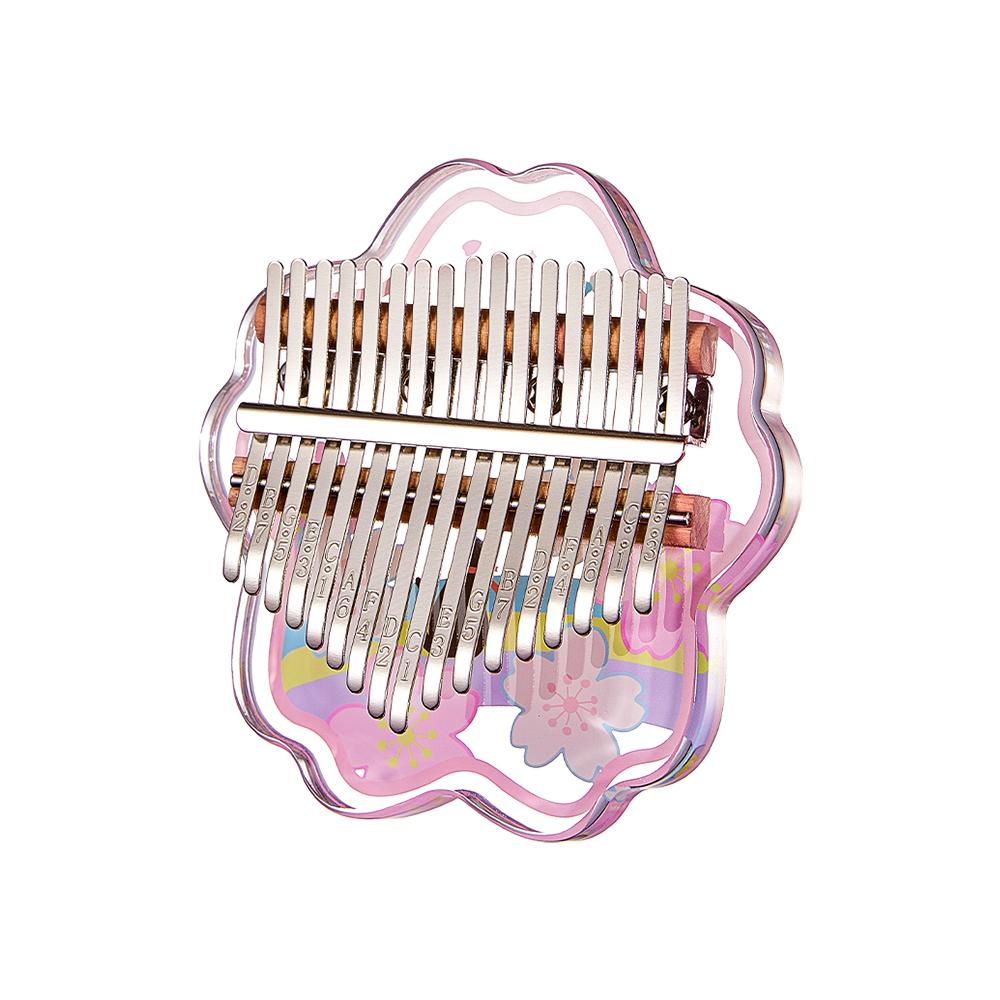 Kalimba Mini Thumb Piano 17 клавиш портативный музыкальный инструмент мультфильм милый Kalimba Thumb Piano Music Rose Flower white TOMTOP JMS