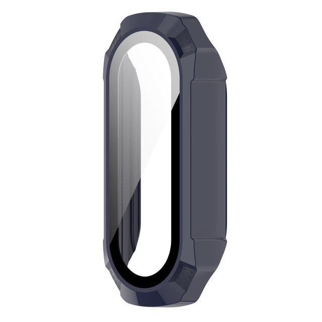 Чехол 2 в 1 + стеклянный полноэкранный бампер для Xiaomi Mi Band 7 6 5 4 NFC Watch противоударный чехол для Mi Band 7/7 NFC чехол для часов For Mi Band 4 5 6 синий Smartwatch Accessories