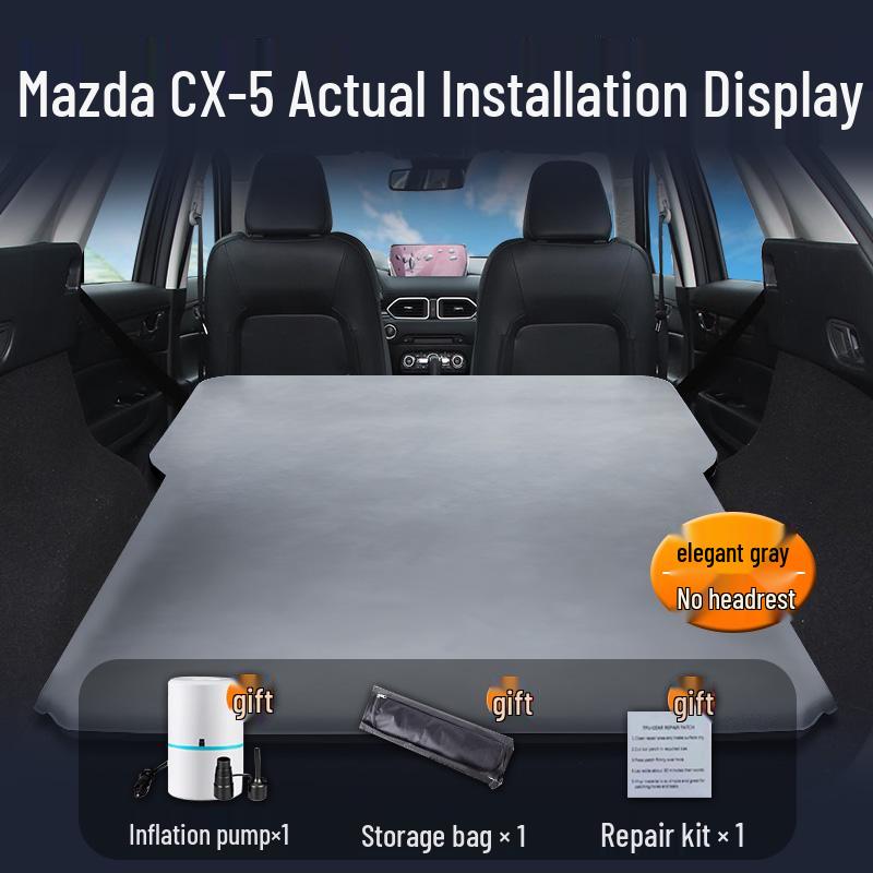 Матрас в багажник Changan Mazda CX5: Надувной матрас-кровать для заднего сиденья автомобиля Mazda CX—5 2024—25 gray GearUp AutoMoto