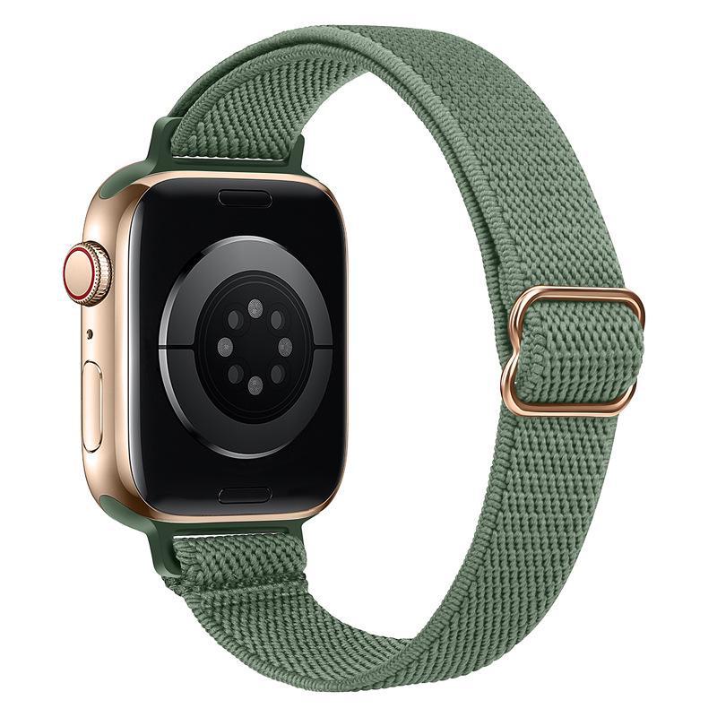 Совместимо с Apple Watch: Тонкий эластичный нейлоновый ремешок с японской пряжкой, 14 мм 38/40/41/42mm black Smarter than future