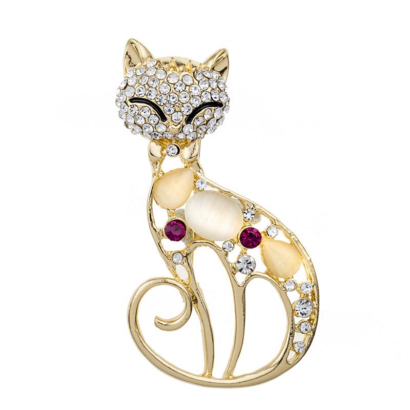 Брошь со стразами, кошачий глаз, ажурный кошачий костюм, аксессуары для платья beige Watch 1973