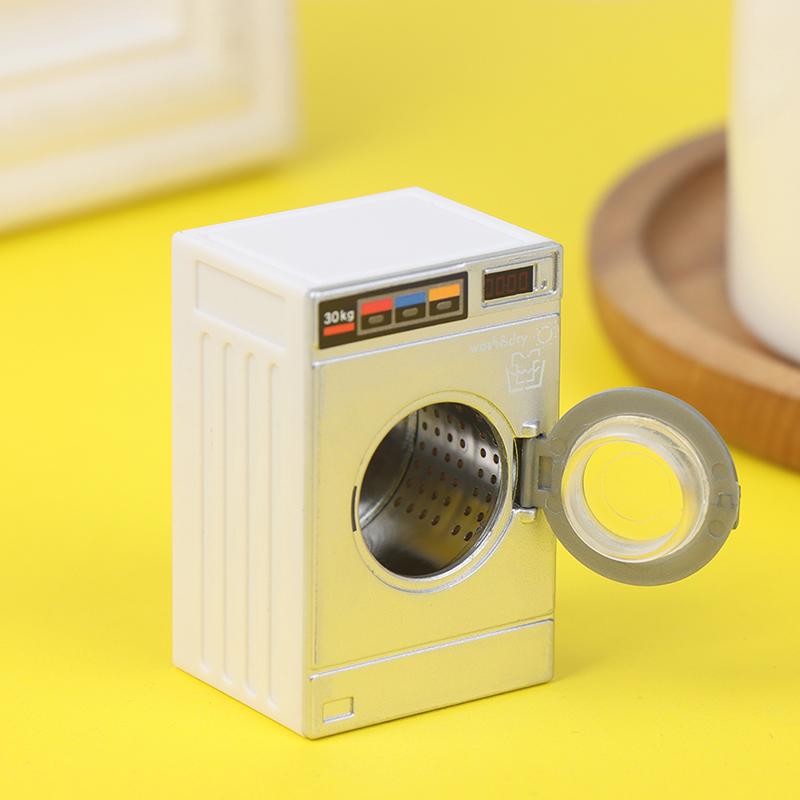 1:Миниатюрная стиральная машина из белого пластика в масштабе 12 с реалистичным дизайном и открывающейся дверцей белый The best future