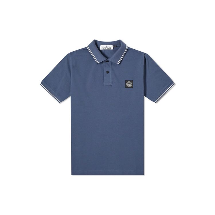 Stone Island Весна/Лето 21 Логотип Микро-значок Хлопок Повседневная Короткий рукав Поло Мужские Поло Синий 101522S18-V0024 S gray