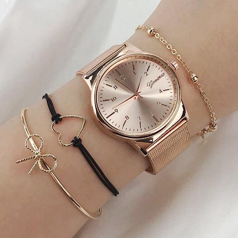 Женские часы Роскошные наручные часы relogio feminino Часы для женщин Milanese Steel Lady Rose Gold Quartz Женские часы Новые Only watches beige elegent Watch