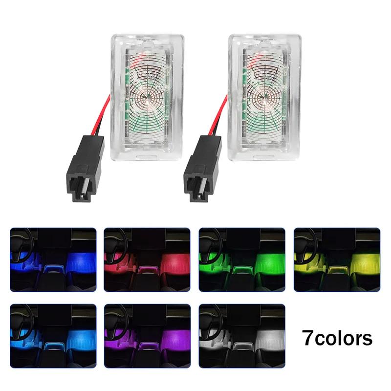 Для Tesla Model 3 Model YSX LED Footwell Light 18 Modes Car Seat Lamp Atmosphere Light Decorative Lamp Interior Accessories 2 pcs white 91140109MA0LUCD05R