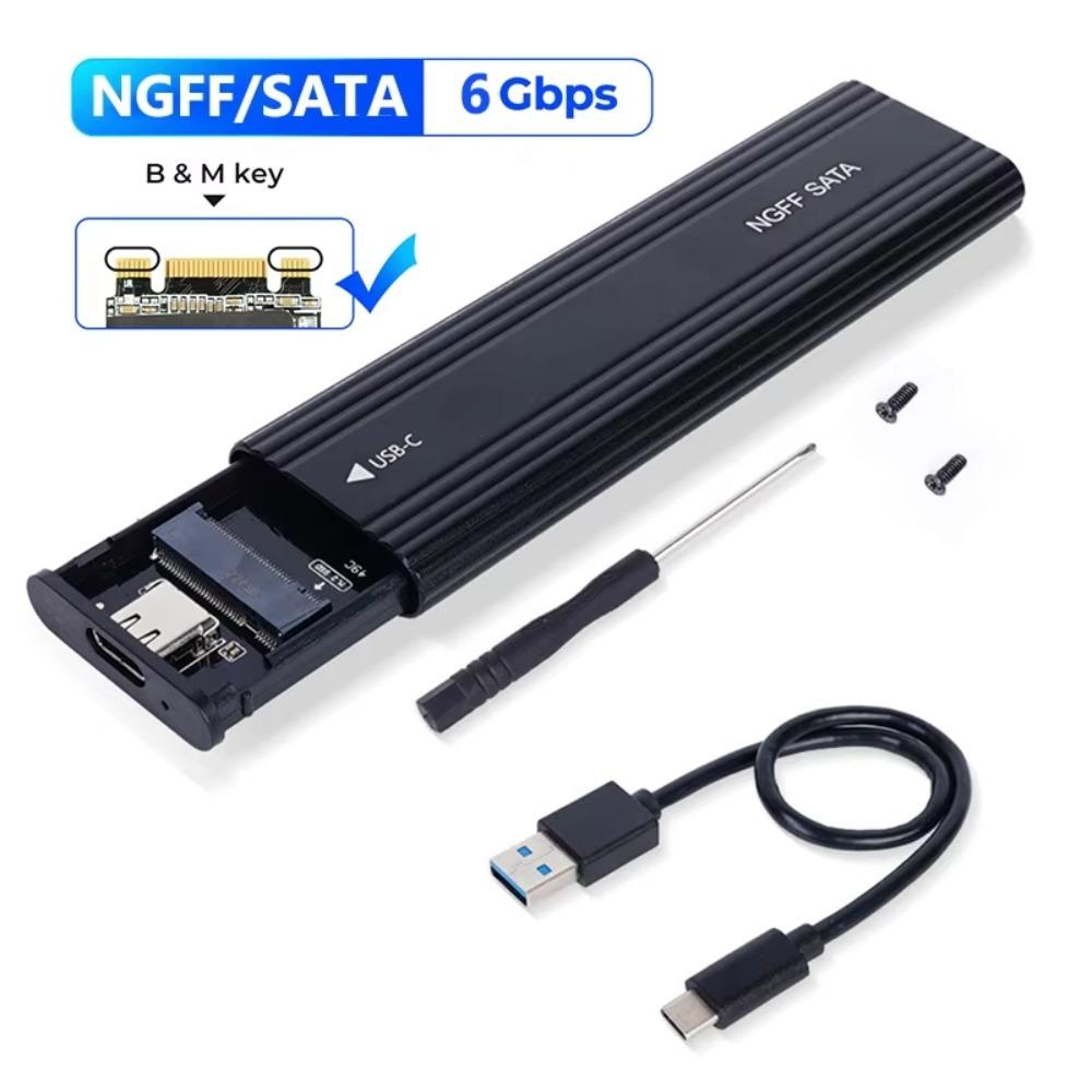 Внешний корпус твердотельного накопителя NVME Pcie M.2 2230/2242/2260/2280 M.2 на USB C 10 Гбит/с SSD, алюминиевый корпус типа A+C для ключа M/M+B Only Supports SATA black YJMP Electronic