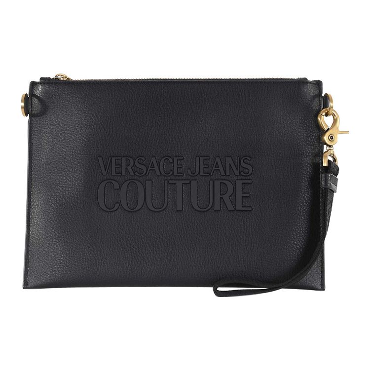 Versace Jeans Couture Клатч мужской с логотипом-буквой, на молнии, из полиуретана, черный 74YA4B45-ZG128-899 Basic Set (Bag+Dust Bag) black