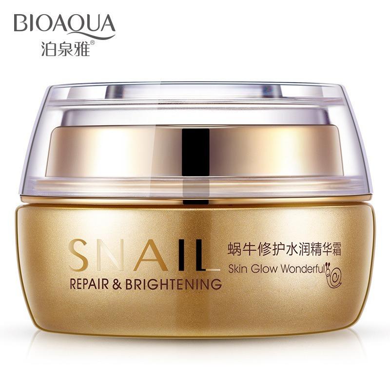Bioaqua Snail Glow Repair Дневные кремы Увлажняющий крем для лица Увлажняющий антивозрастной отбеливающий мазь для ухода за гладкой кожей beige