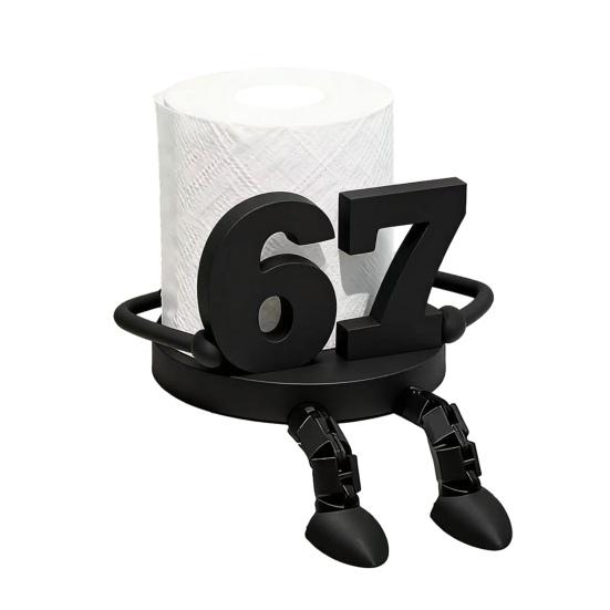 Держатель для туалетной бумаги Reading Buddy, напечатанный на 3D-принтере, отдельно стоящий держатель для туалетной бумаги, забавный напарник, диспенсер для рулонов для ванной комнаты с подвижными ногами для дома, офиса B чёрный lantongya