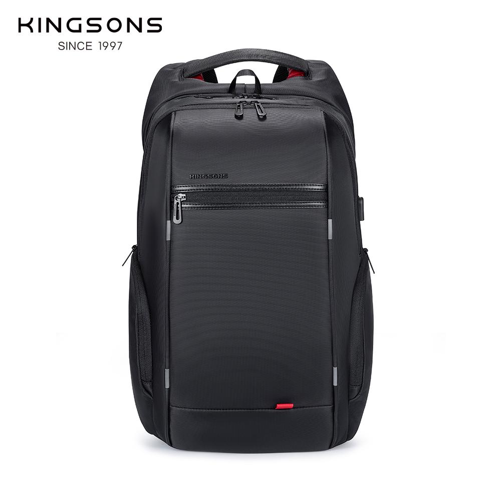 Мужские рюкзаки Kingsons Для 15,6, 17-дюймового ноутбука С портом USB Type-C для зарядки Водонепроницаемый Деловые Черный KS3140-AC/AD 15.6 inch чёрный