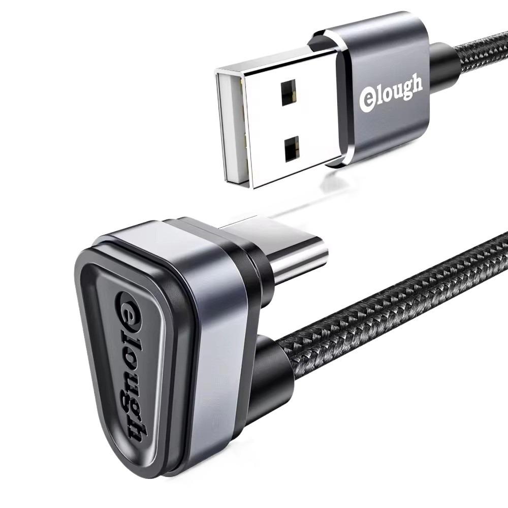 Кабель для быстрой зарядки под углом 180 градусов, кабель USB C с изгибом 90 градусов для Samsung Xiaomi Redmi 0.5m серый Linzhou Huibang E-Commerce Co Ltd