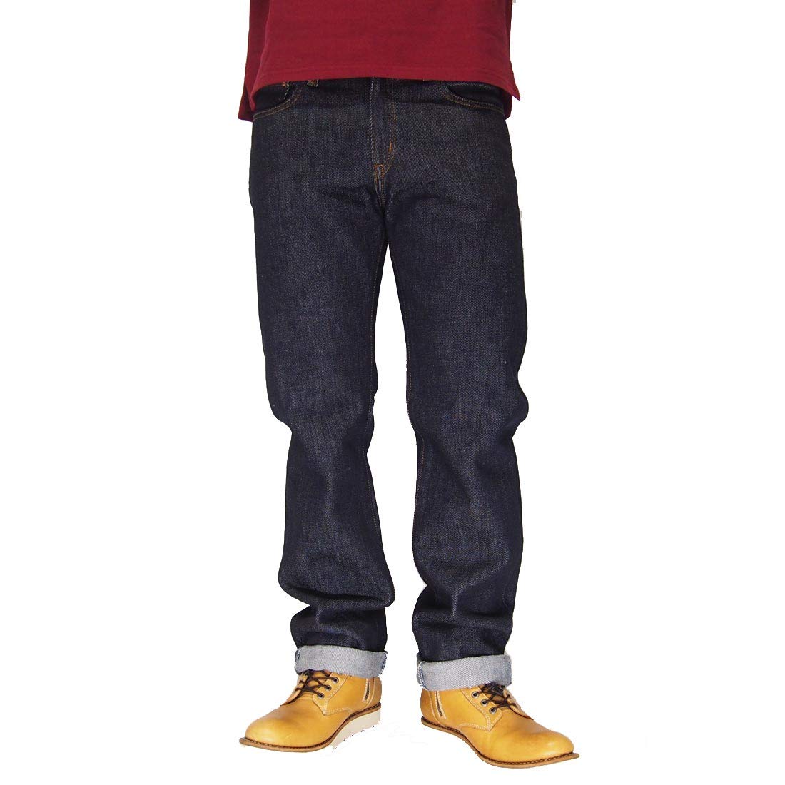 Kojima Jeans KOJIMA GENES 21 унцовые прямые джинсы Сделано из одного денима, Япония, Стирка, RNB-1221R-Индиго-40 black JP Create mege