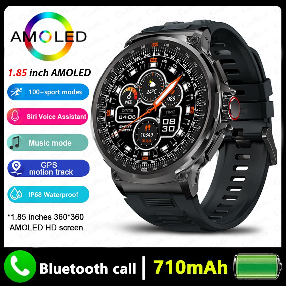 2025 Новый 1,85 HD экран для Samsung Galaxy Watch 6 Bluetooth Call Smartwatch 710mAh Health Monitor Мужские спортивные режимы Smart Watch silicone belt чёрный ElectronicsHome