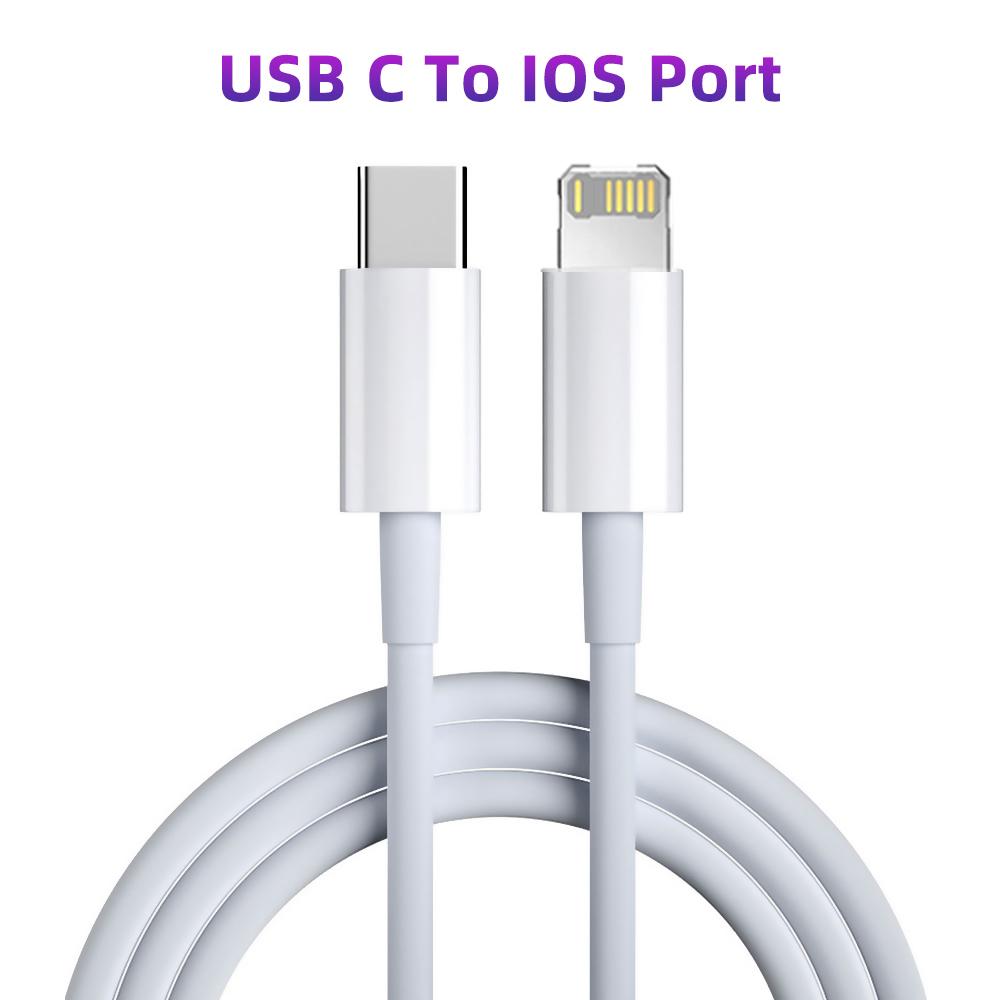 Кабель USB C для iPhone 11, 12, 13, 14 Pro X XR, 20 Вт, кабель быстрой зарядки для iPhone 8, 7, iPad PD, зарядное устройство, USB-провод типа C, шнур для передачи данных IOS 1m white L.RIDING PULO
