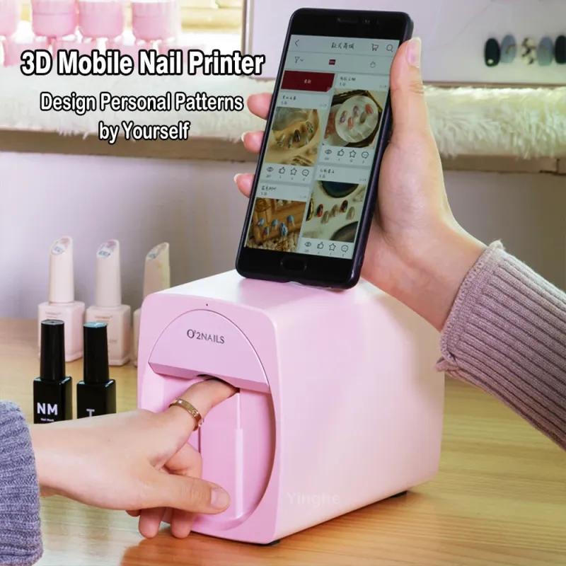 Умный мобильный 3D-принтер для ногтей M1 Pattern Digital Nail Art Printer Machine DIY Portable H1 Nail Art Equipment From Phone R gray Toto Market