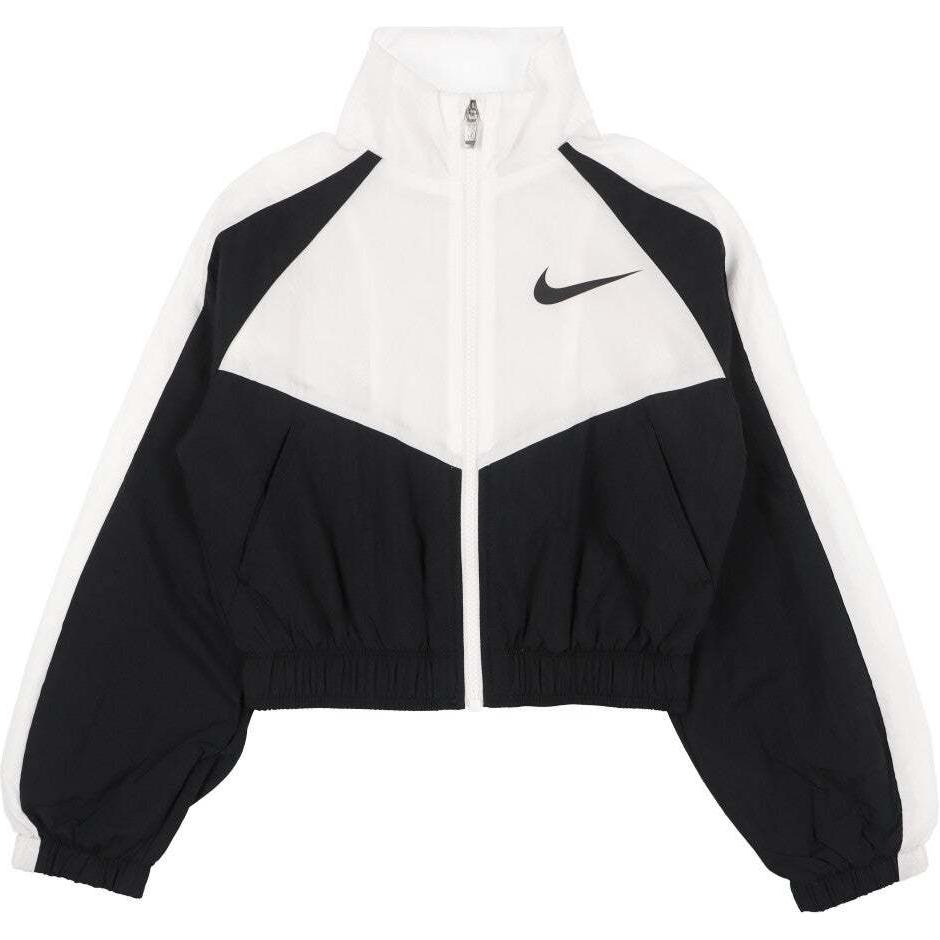 Детская куртка Nike с принтом логотипа Color Block, воротником-стойкой, длинным рукавом, Черный Белый FB1267-010 S white