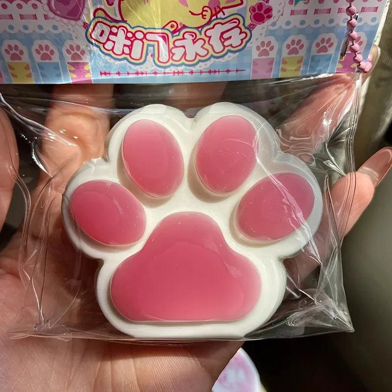 Сквоши Игрушка Кавайная Кошачья Лапка Мягкая Игрушка для Сжимания Медленно Восстанавливающаяся Снятие Стресса Декомпрессионные Сквоши Игрушка-Непоседа для Детей Взрослых Подарки white Fashnics