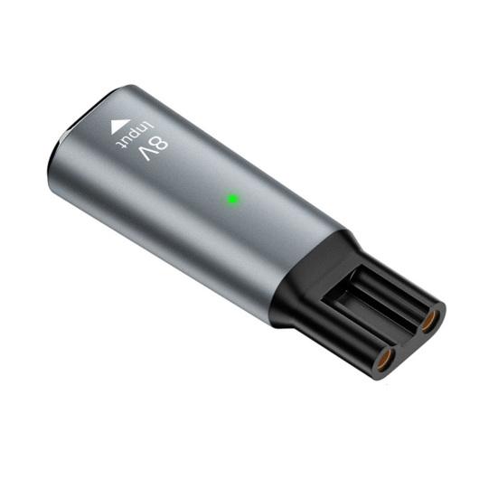 Адаптер питания бритвы Type-C для Philips 4,3 В/5 В/8 В/15 В, разъем зарядного преобразователя электробритвы из алюминиевого сплава со светодиодным индикатором type-C Elliptic 5V Gray gray Zoeneed