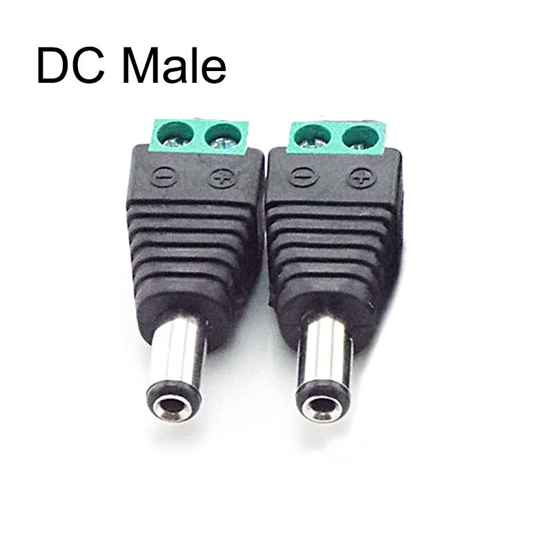 DC Female Male RCA Connector Адаптер Штекер 2.1x5.5 мм DC Jack Power Audio Cable Для RGB LED Strip Light CCTV 22002-2pcs gray XHJ12
