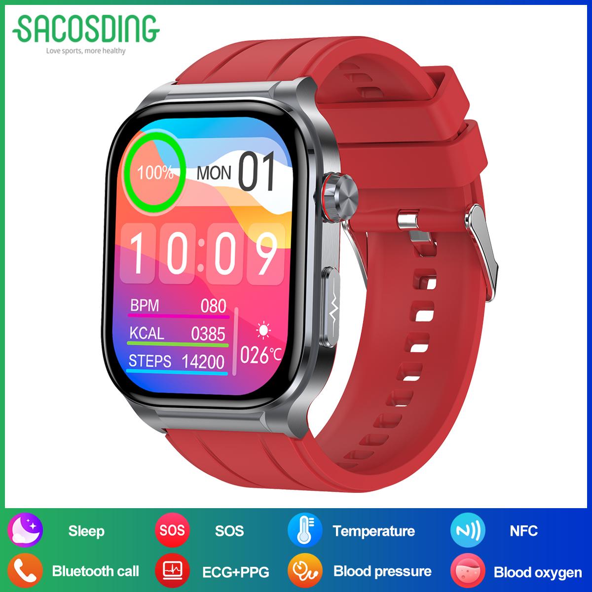 SACOSDING Новые NFC ЭКГ+ППГ Смарт-часы для мужчин артериальное давление липиды крови монитор сна Bluetooth вызов здоровье Смарт-часы для женщин pink SACOSDING Smart Watch