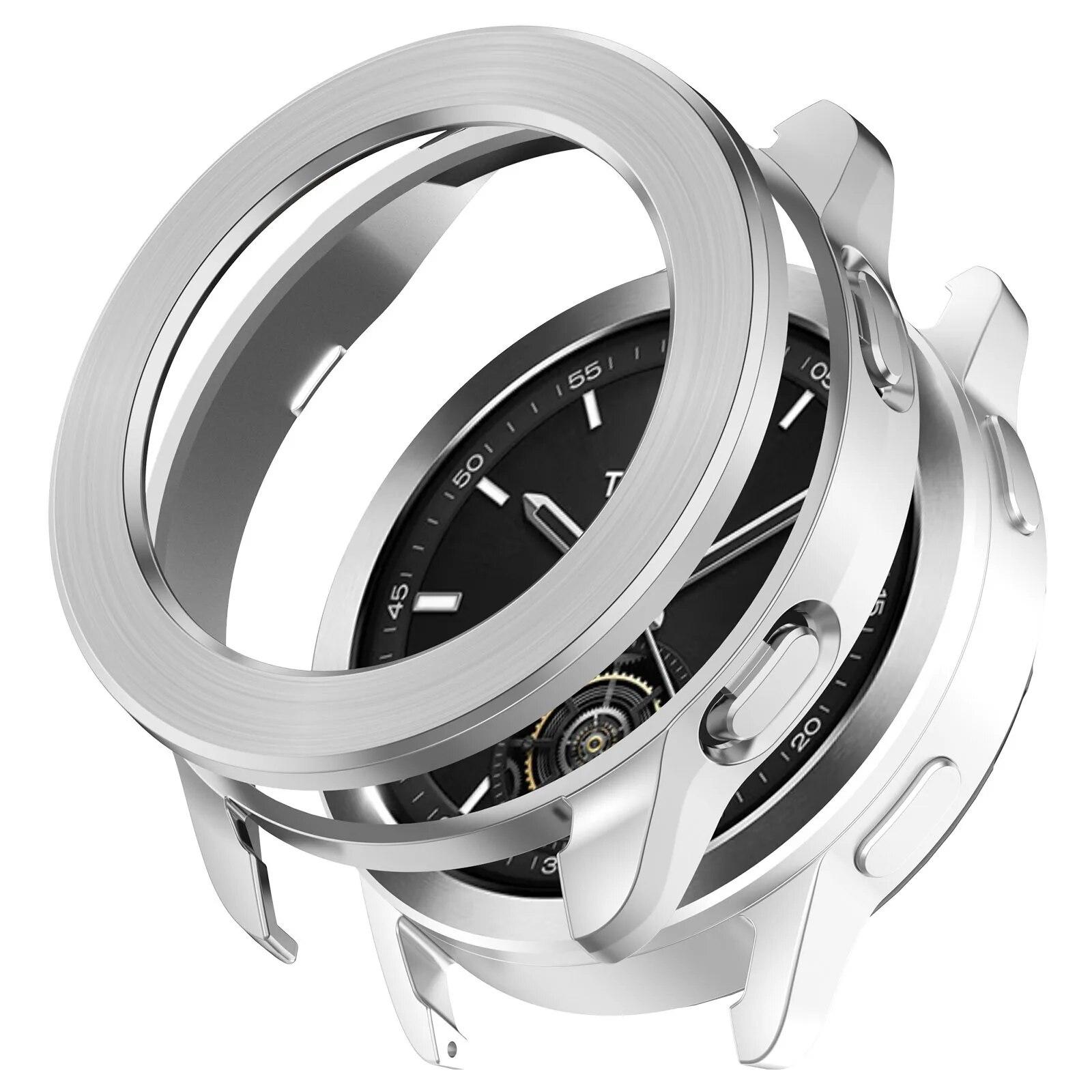 Для Xiaomi Watch S3 SmartWatch Браслет Крышка ТПУ Рамка + Сменный ободок для часов с кольцом в виде круга для Xiaomi S3 Защитный чехол For Xiaomi Watch S3 серебряный PINSENDA