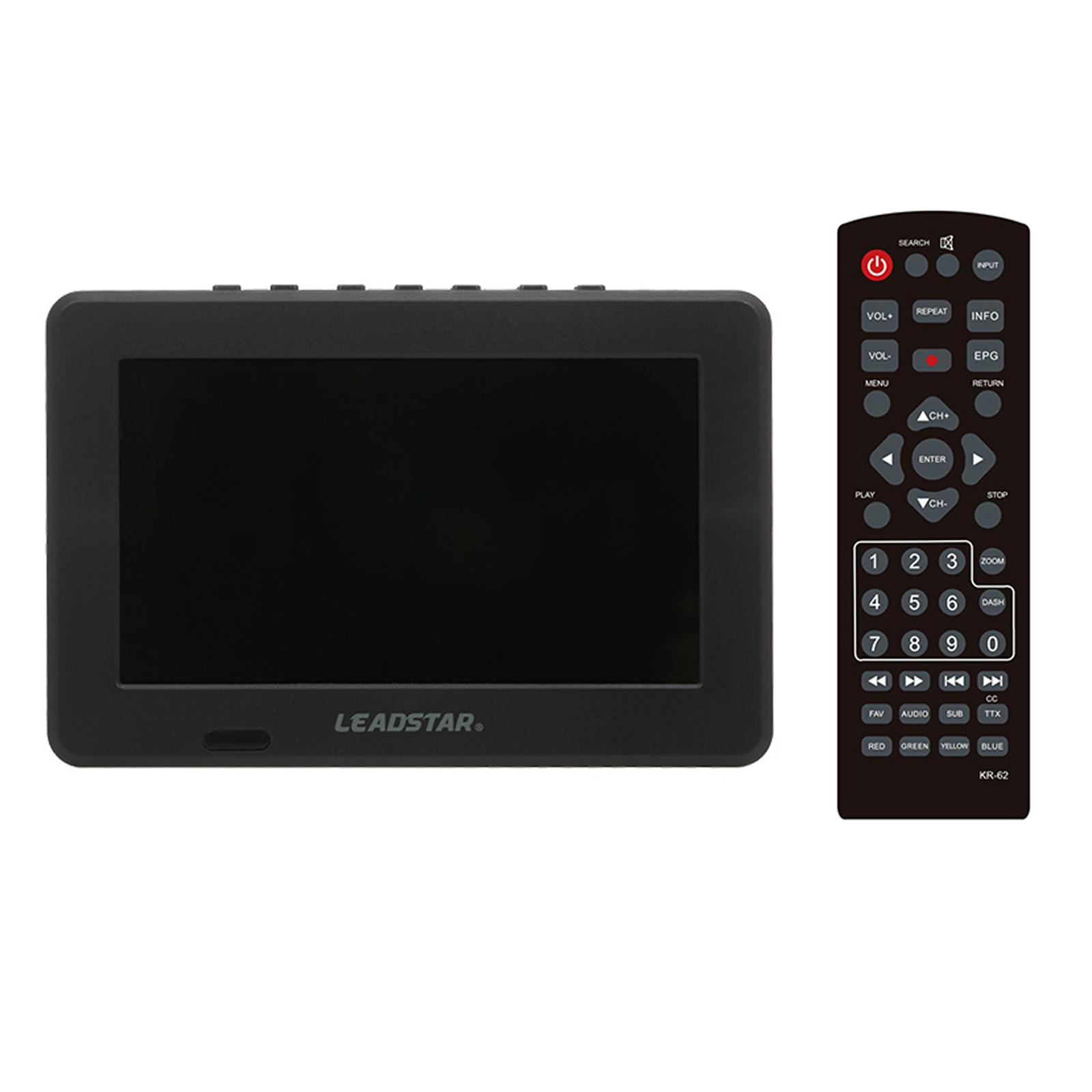 LEADSTAR Mini 7-дюймовый цифровой аналоговый телевизор ATSC, портативный видеоплеер с разрешением 800x600 US Plug black VehicleKit