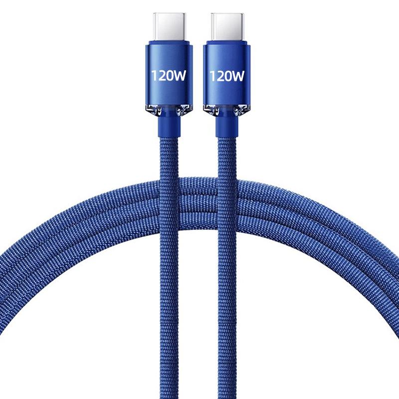 PD 120 Вт кабель USB Type C к USB C для iPhone 15 Pro Max, зарядное устройство для быстрой зарядки, кабель для передачи данных, кабель Type-C USBC 0,25 м/1 м/1,5 м/2 м 1m синий L.RIDING PULO