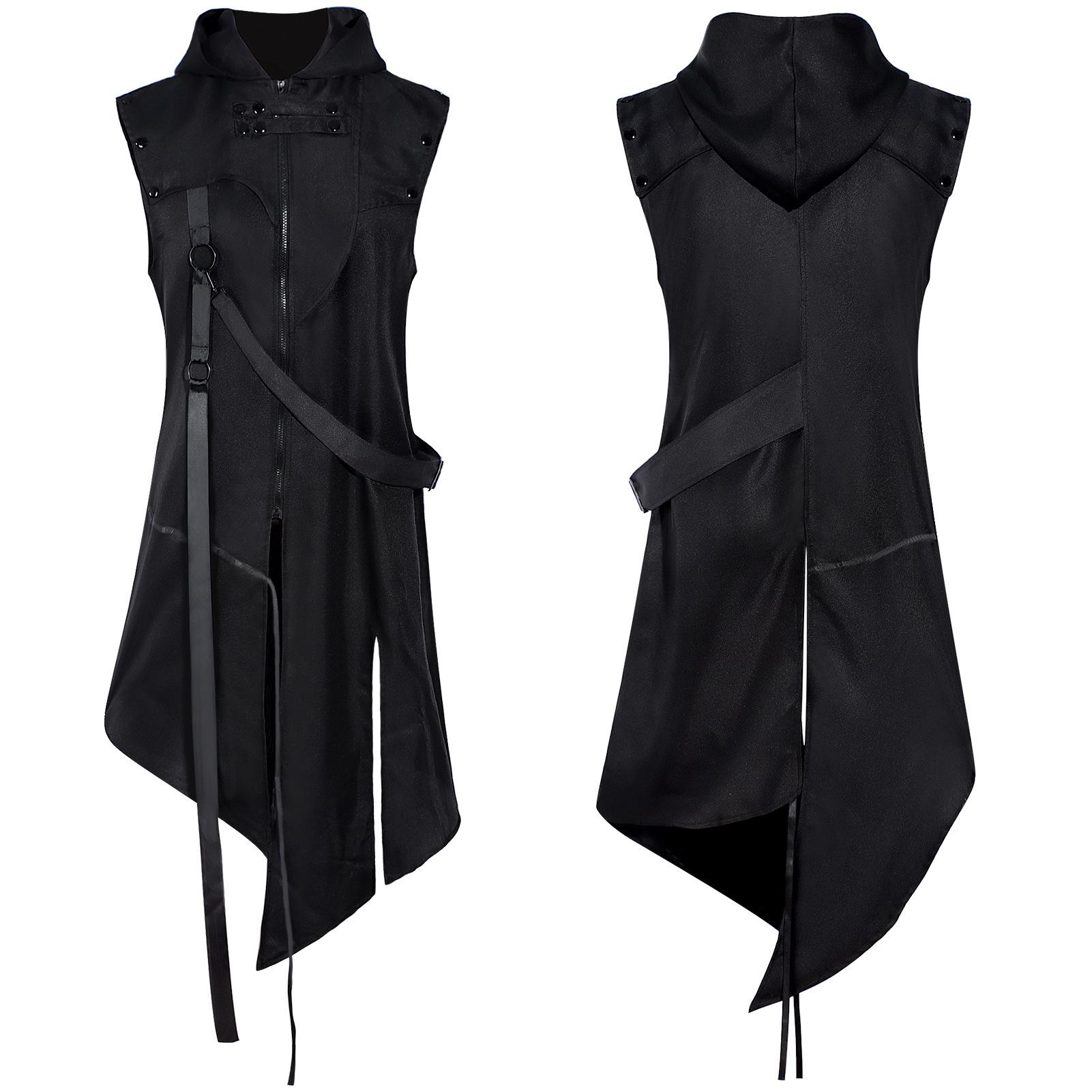 Готический Осенне-Зимний Мужской Костюмный Пальто на Хэллоуин 3XL black FashionFlair