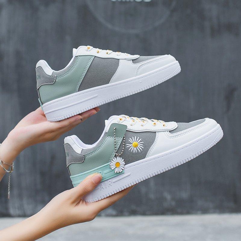 Весна и осень Air Force One Macaron Candy Color Platform Sports Casual White Shoes 35 зелёный FOOTT