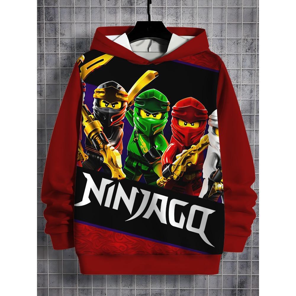 3D Принт Мультяшная Игра Все Сезоны N-ninjagos Детская Повседневная Толстовка Крутой Пуловер Топы Одежда Унисекс Мальчик Девочка Худи 110 black huiteng1