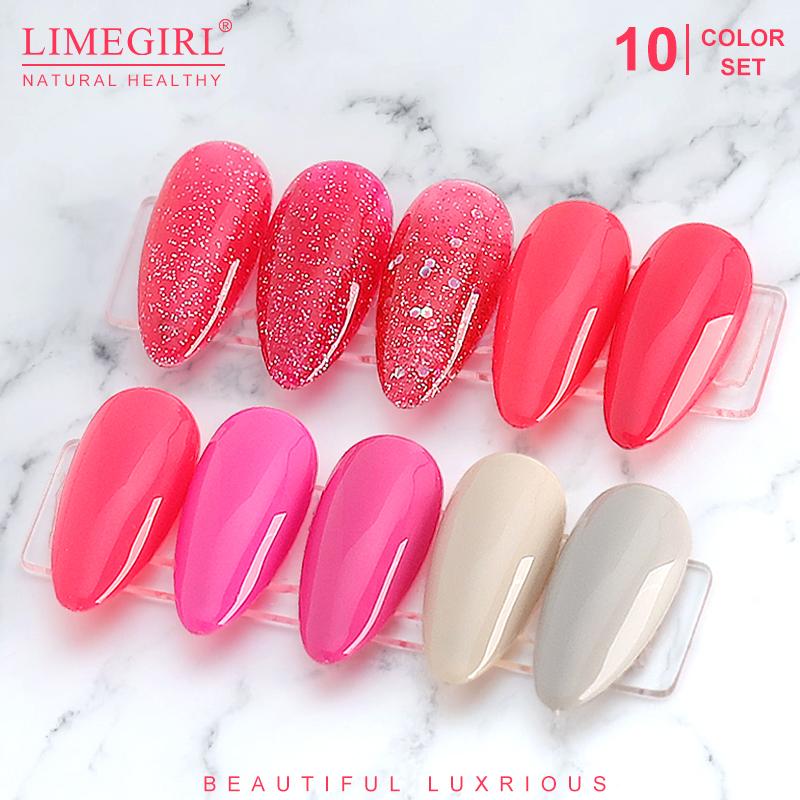 Limegirl 10 шт./компл. гель-лак для ногтей популярные цвета полуперманентный замачиваемый УФ-светодиодный гель-лак для дизайна ногтей red