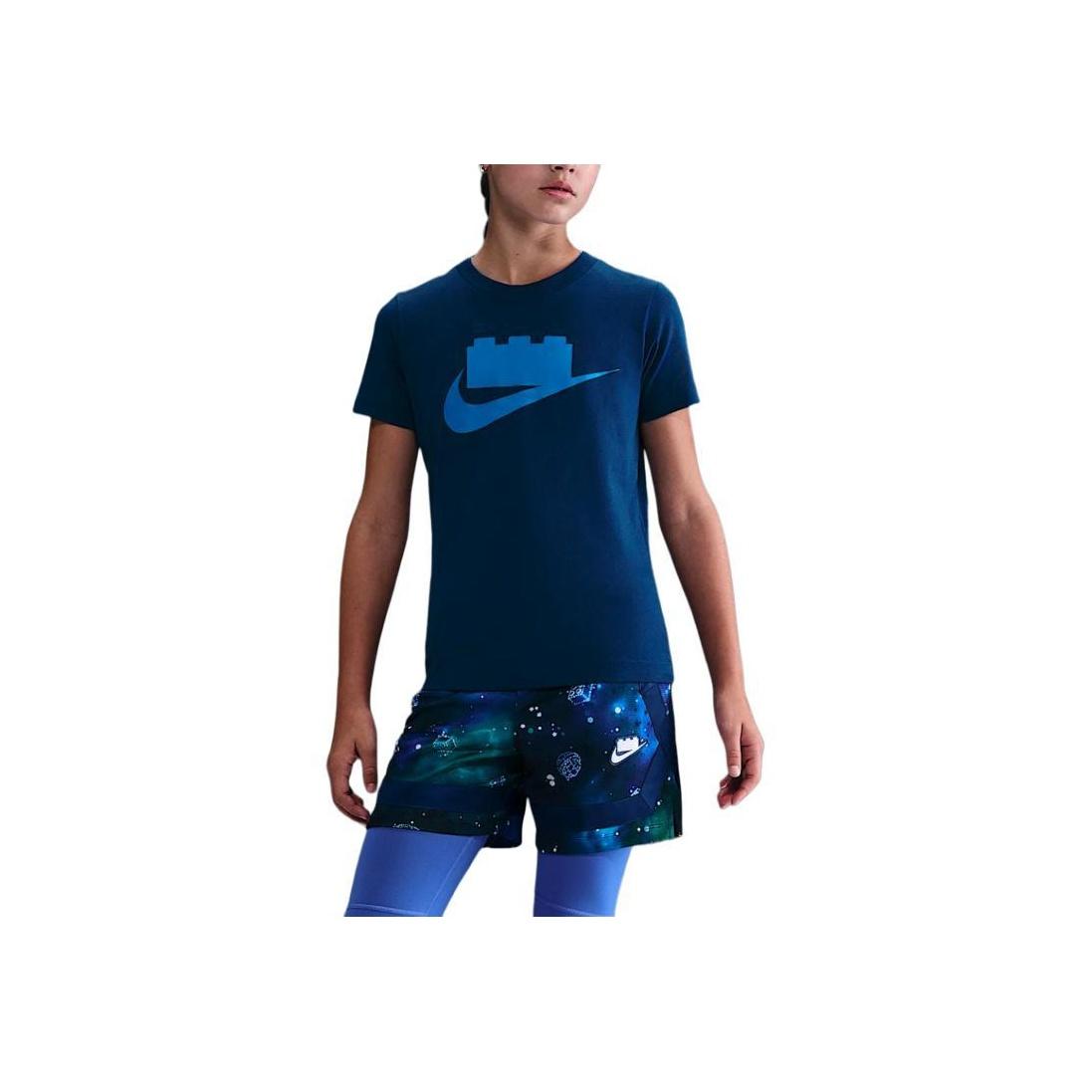 Коллекция футболок Nike Lego Collaboration Мягкие легкие с коротким рукавом Детские топы II5198-477 L black