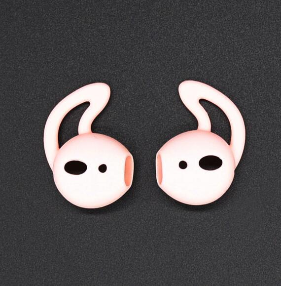 1 пара силиконовых чехлов для наушников AirPods 1/2/iPhone 7, чехол для гарнитуры Airpods с крючком For AirPods розовый Bluetooth Accessories