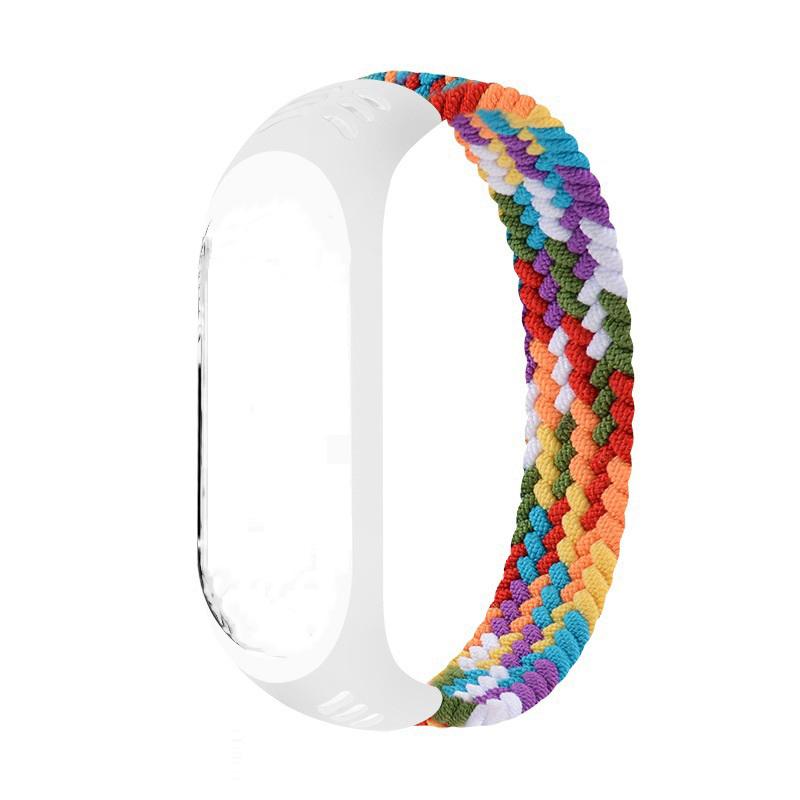Тканый цветной силиконовый ремешок для браслета Mi Band 7 6 5 4, сменный ремешок для Mi Band 3 S-150mm разноцветный Smartwatch Accessories