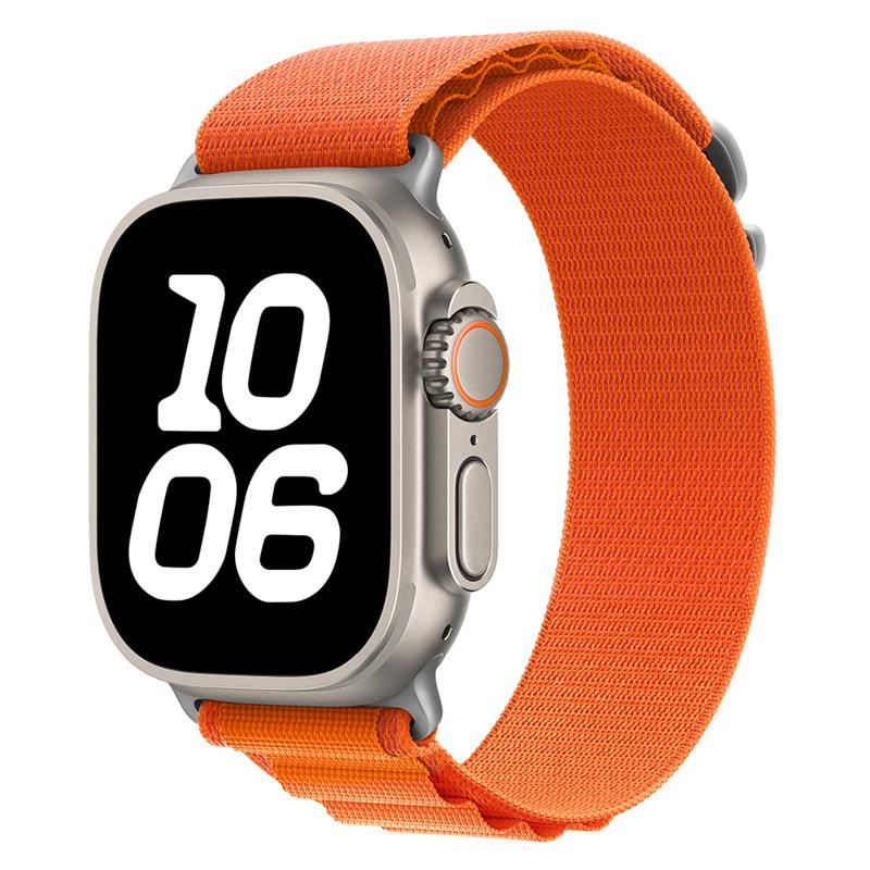 Alpine loop для Apple watch Ultra 2 Band 49 мм 44 мм 45 мм 46 мм 40 мм 41 мм 42 мм 38 мм браслет correa iwatch series 10 9 8 7 SE 6 5 4 3 ремешок 49/45/44/42/46（S10） оранжевый Agood
