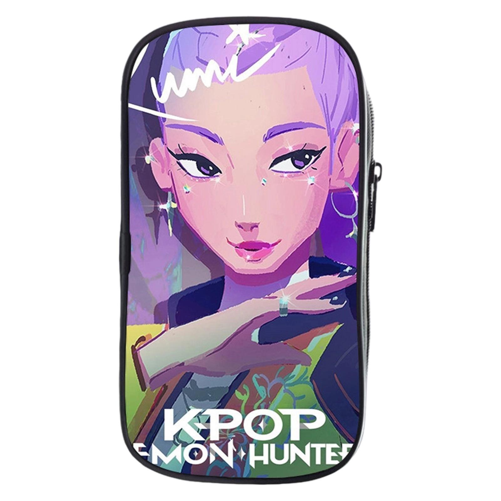 KPOP Девочки Мультяшный Пенал Пенал для Начальной Школы Сумка для Канцелярских Принадлежностей Детский Пенал Аниме Принт One Size pink Yuki