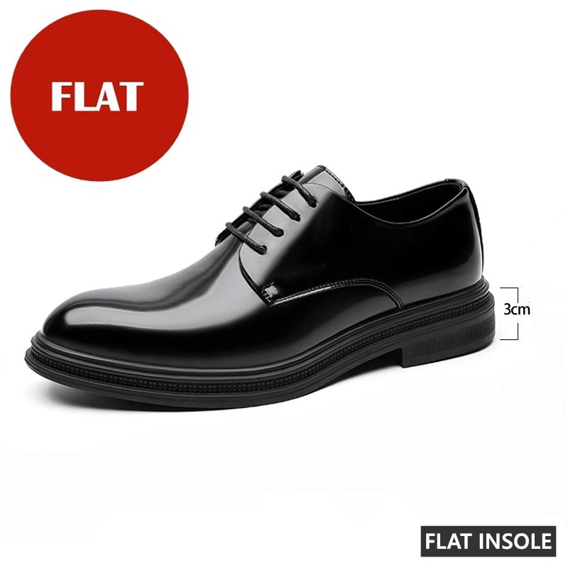 6/8cm Classic Men Derby Shoes Platform Height Increase Dress Shoes Formal Business Elevator Shoes British Wedding Suit Shoes 37 black Everyday essentials