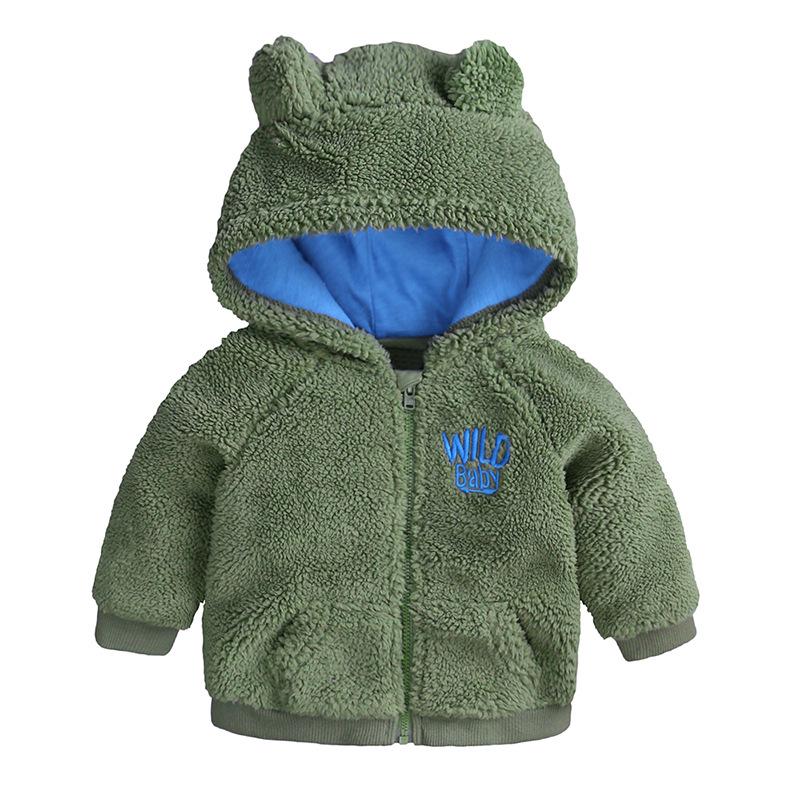 Осенне-зимнее плотное детское пальто, одежда для маленьких мальчиков и девочек, толстовка, куртка на молнии, пальто 6-9Months gray KIDDIEZOOM