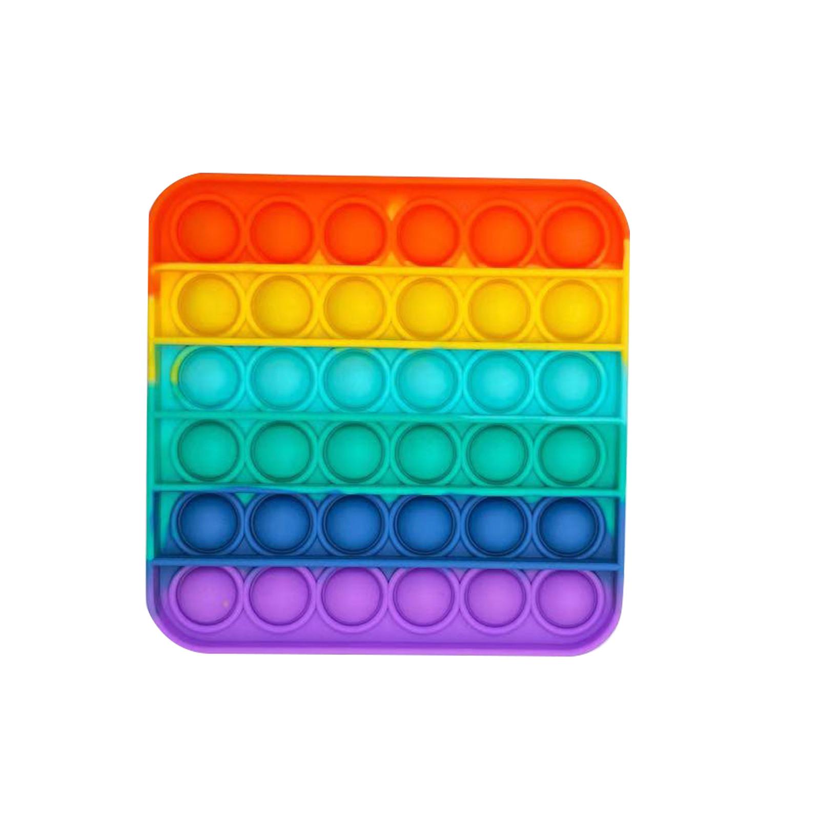 Pop Bubble Fidget Сенсорная игрушка для детей и взрослых, облегчение стресса, тревоги, простые игрушки с ямочками, обучение аутизму Square разноцветный teacher hua