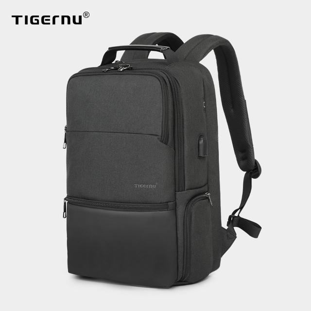 Tigernu расширяемый рюкзак для мужчин 15,6-19 дюймов рюкзаки для ноутбука мужской дорожный рюкзак сумка 38л большая вместительная деловая сумка 15.6inch чёрный