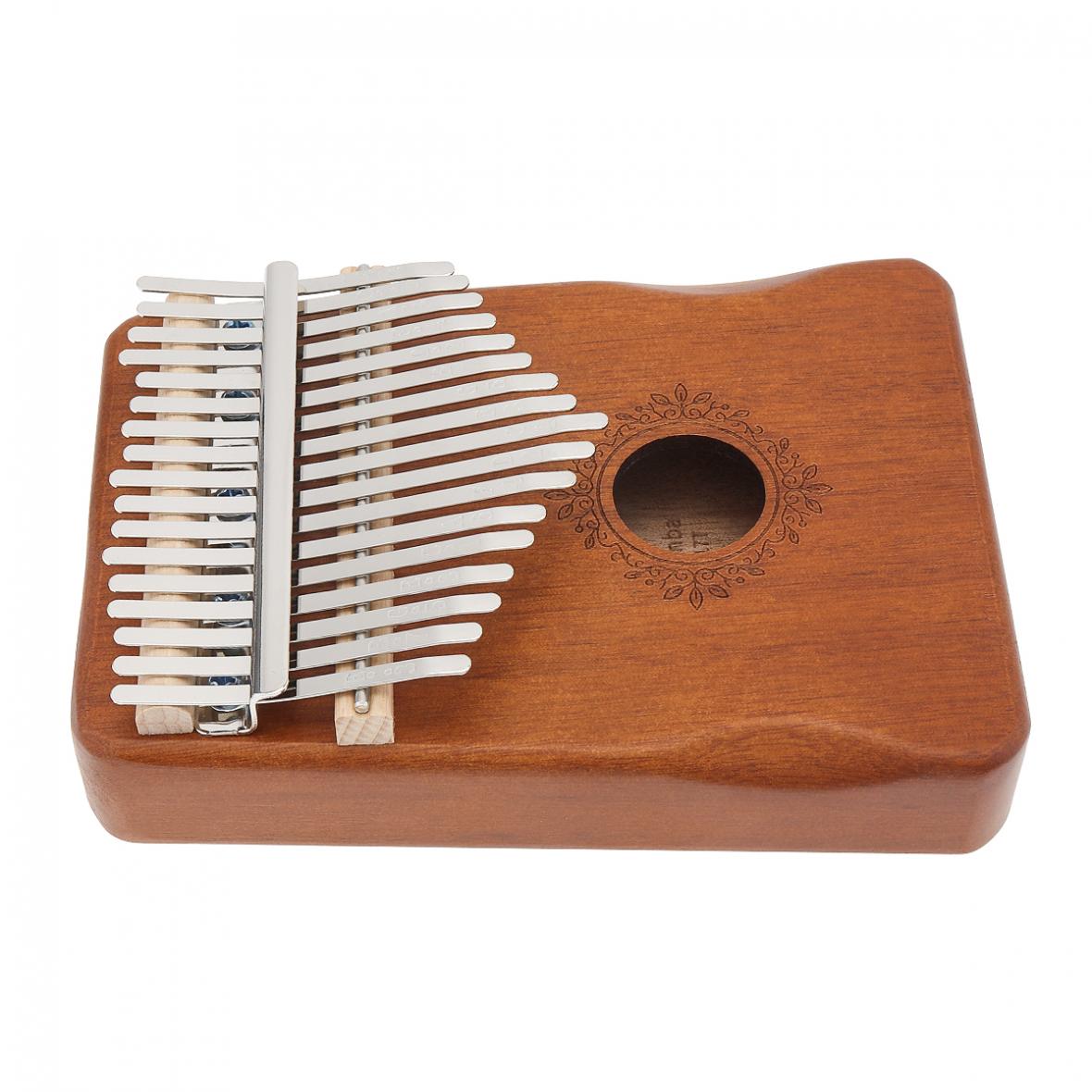17-клавишное пианино Kalimba для большого пальца с защитой руки Mbira коричневый Musical 3