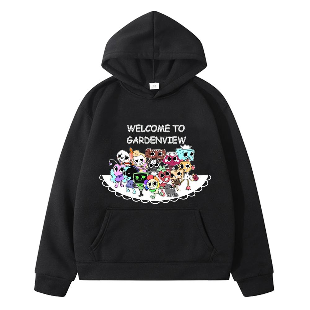 Kawaii Осенние толстовки Dandys World аниме-толстовка Флисовая толстовка Мультяшный свитер для мальчиков куртка y2k sudadera детская одежда для девочек 130 чёрный Rice grain childrens clothing factory direct sales