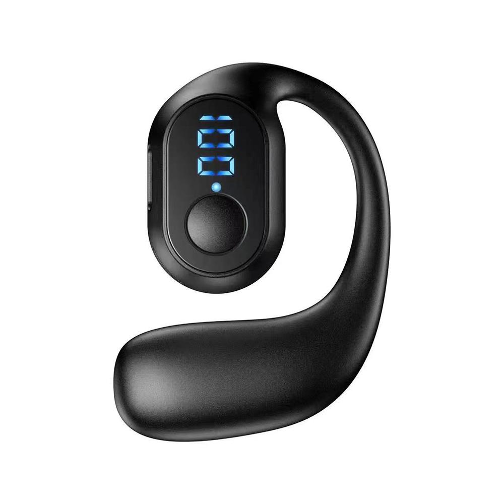 Mini TWS Bluetooth 5.3 Наушники с одним ушным крючком Деловые наушники-вкладыши с зажимом для ушей Беспроводная Hi-Fi стереогарнитура с шумоподавлением для Huawei Samsung чёрный YJMP Electronic