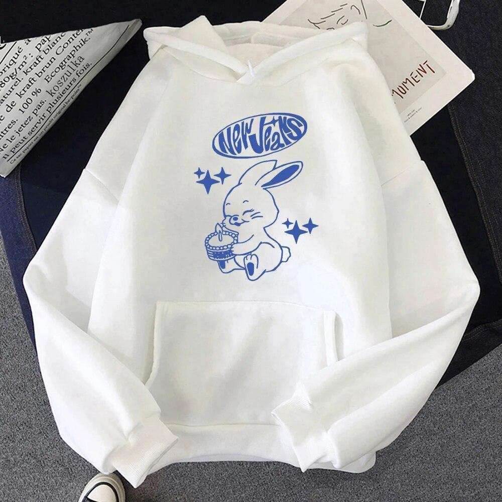 NewJeans Tokki Bunnies, подарок на день рождения, толстовка для женщин/мужчин, Harajuku, эстетические толстовки с графическим рисунком, унисекс, осень-зима, с капюшоном, Sudaderas XS белый New Young